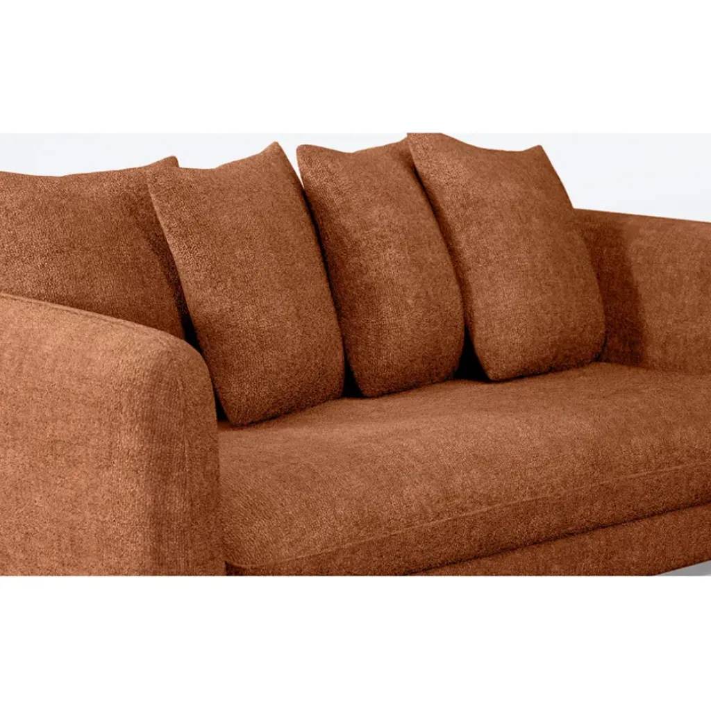 Fabrique de Styles Canapé fixe 3 places Basile - Velours Texturé - Perfect Harmony Écureuil* Canapés Fixes