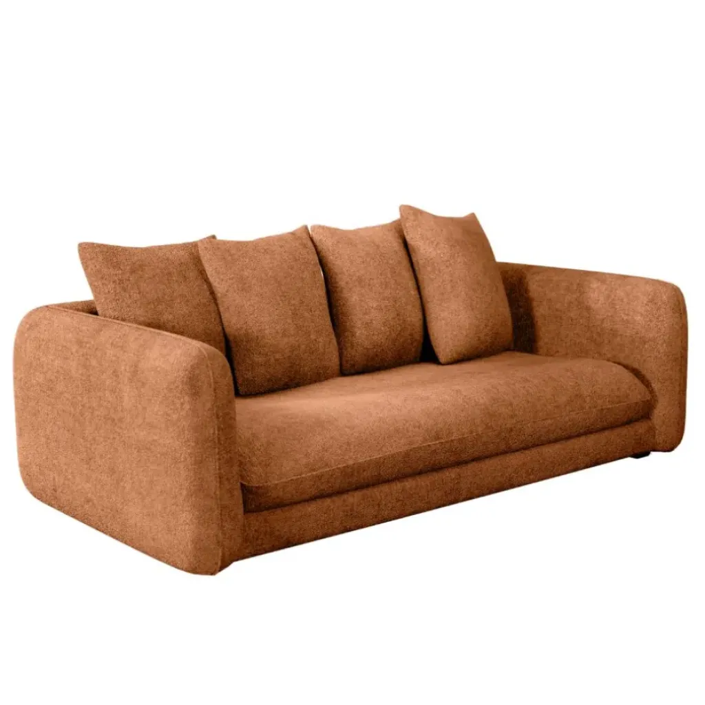 Fabrique de Styles Canapé fixe 3 places Basile - Velours Texturé - Perfect Harmony Écureuil* Canapés Fixes