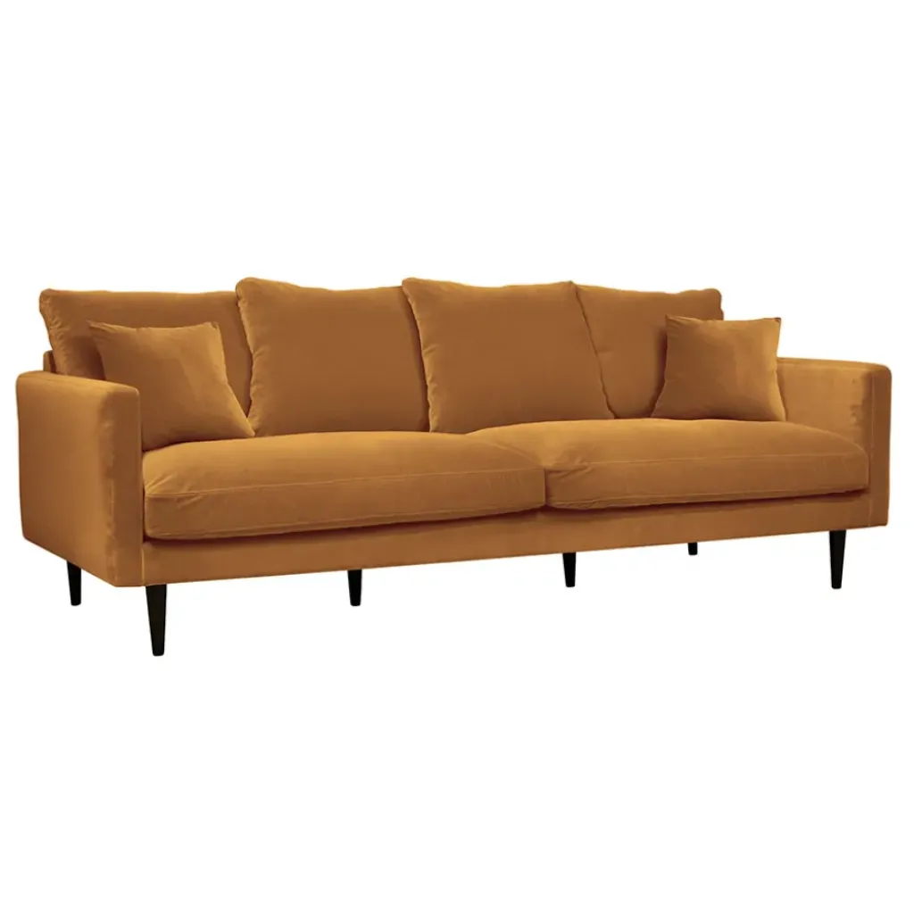 Fabrique de Styles Canapé fixe 4 places Marius - Velours Vintage - Adore Gold* Canapés Fixes