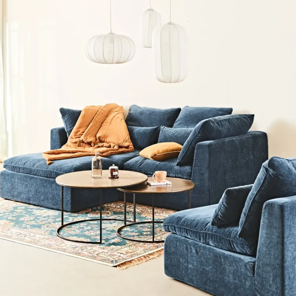 Fabrique de Styles Canapé modulable 3 places é avec pouf - Auguste* Canapés Modulables