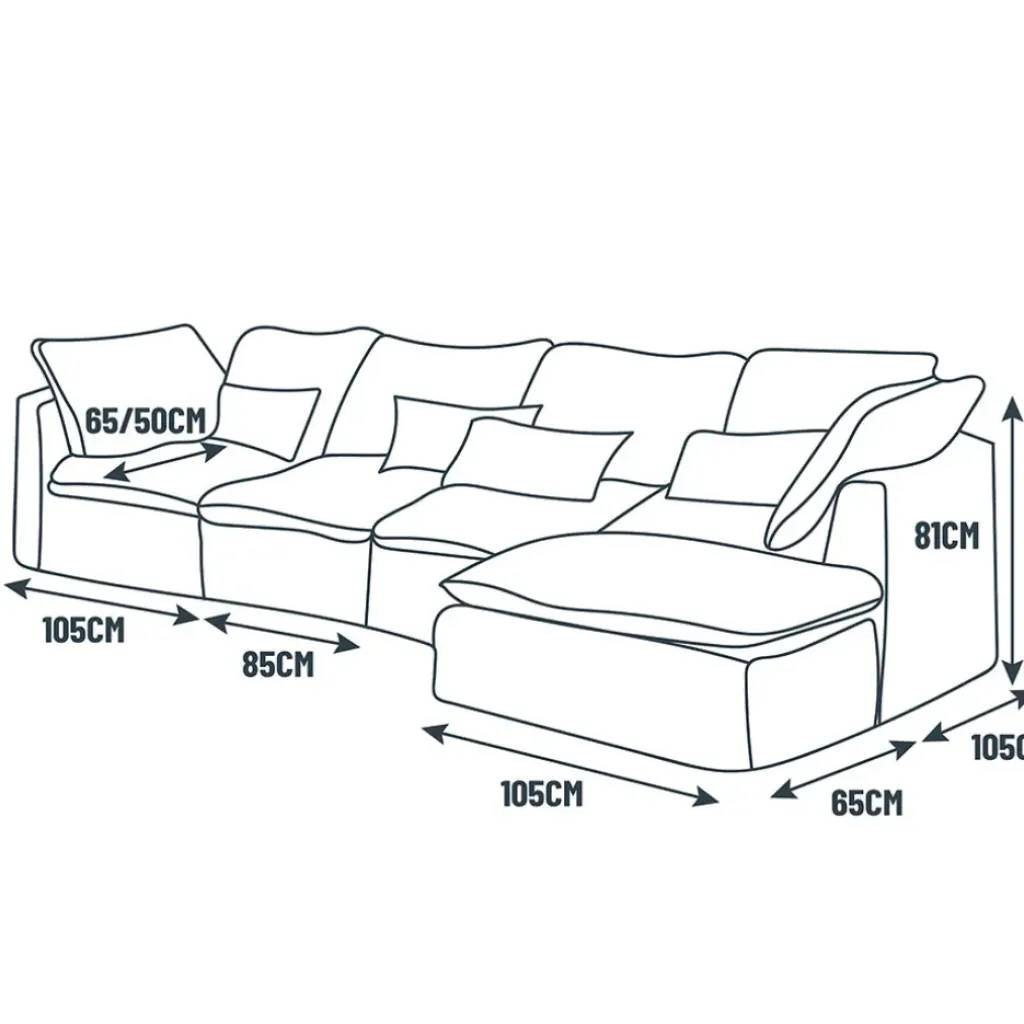 Fabrique de Styles Canapé modulable 3 places é avec pouf - Auguste* Canapés Modulables
