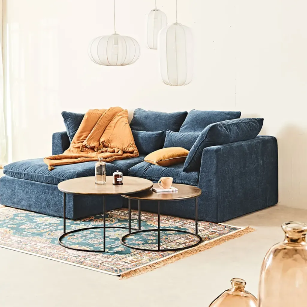 Fabrique de Styles Canapé modulable 3 places é avec pouf - Auguste* Canapés Modulables