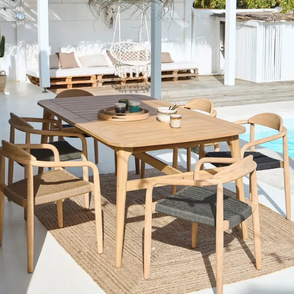 Fabrique de Styles Chaise avec accoudoirs en bois d'eucalyptus kaki - Anam* Chaises