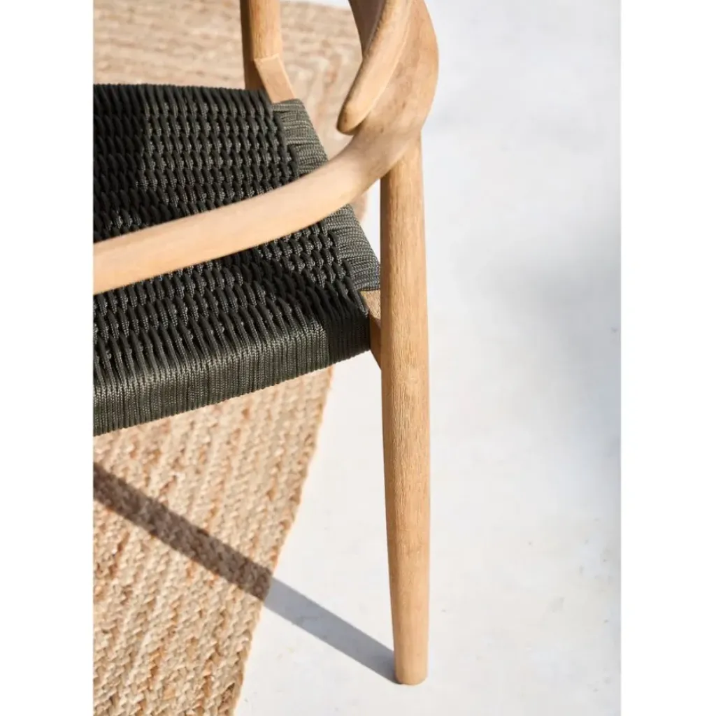 Fabrique de Styles Chaise avec accoudoirs en bois d'eucalyptus kaki - Anam* Chaises