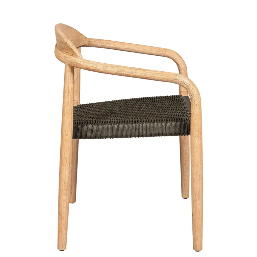 Fabrique de Styles Chaise avec accoudoirs en bois d'eucalyptus kaki - Anam* Chaises