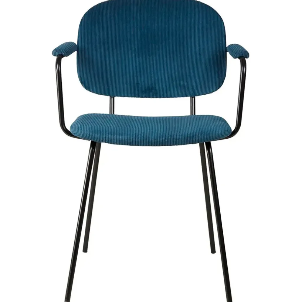 Fabrique de Styles Chaise avec accoudoirs en velours côtelé foncé - Aston* Chaises