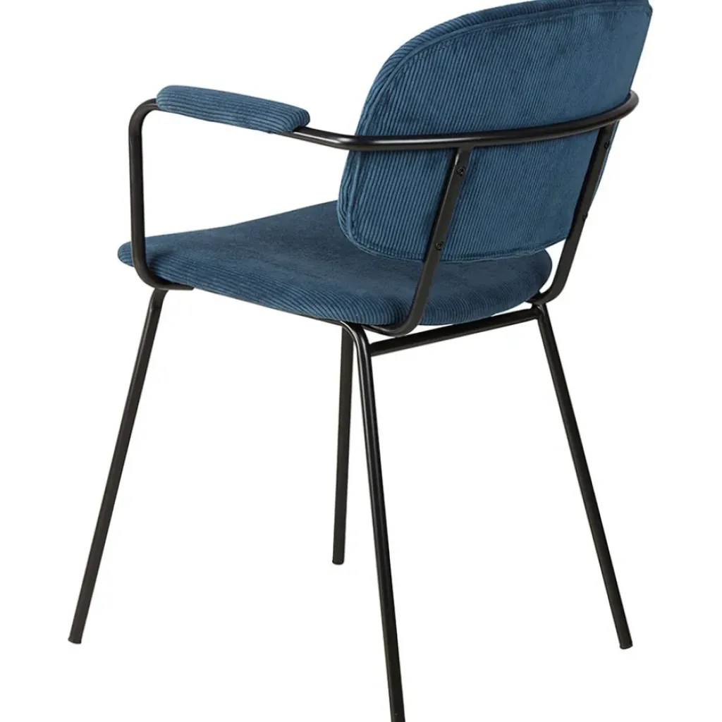 Fabrique de Styles Chaise avec accoudoirs en velours côtelé foncé - Aston* Chaises