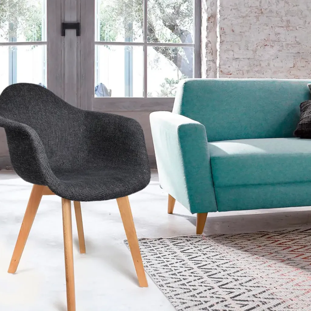 Fabrique de Styles Chaise avec accoudoirs en tissu grosse maille - Scarlett* Chaises