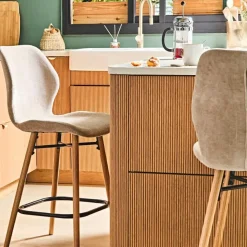 Fabrique de Styles Chaise de bar en tissu soft touch h65cm - Keri* Tabourets Et Chaises De Bar