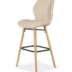 Fabrique de Styles Chaise de bar en tissu soft touch h65cm - Keri* Tabourets Et Chaises De Bar