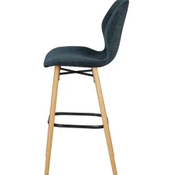 Fabrique de Styles Chaise de bar en tissu soft touch foncé h65cm - Keri* Tabourets Et Chaises De Bar
