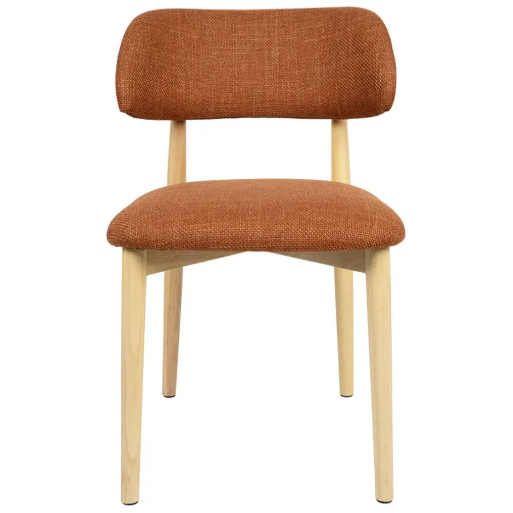 Fabrique de Styles Chaise de salle à manger en tissu et hévéa - Elsy* Chaises