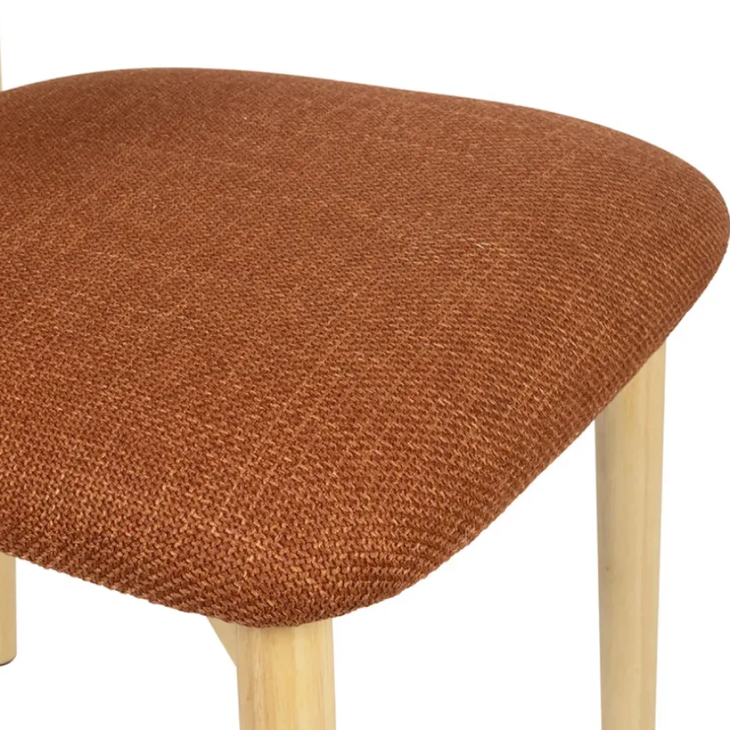 Fabrique de Styles Chaise de salle à manger en tissu et hévéa - Elsy* Chaises