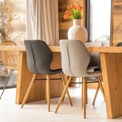 Fabrique de Styles Chaise de salle à manger en tissu clair - Gloria* Chaises