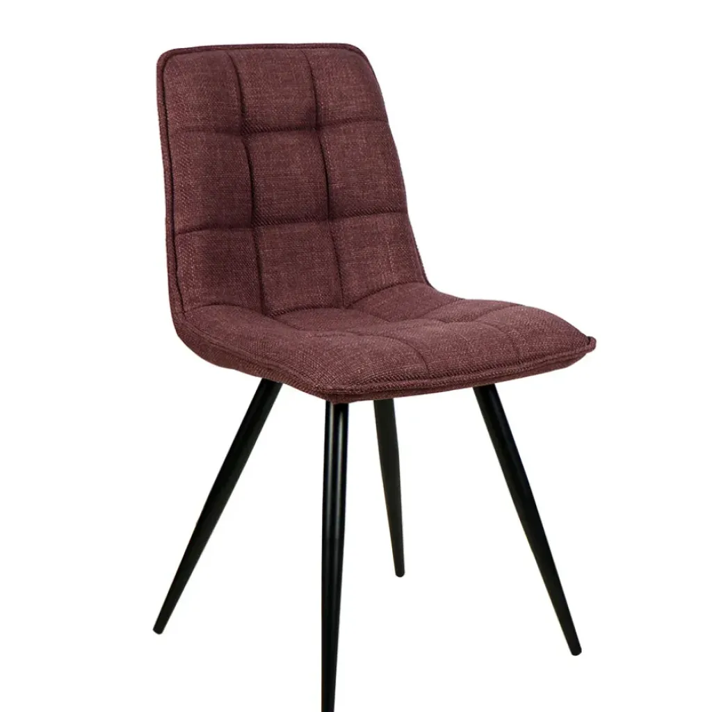 Fabrique de Styles Chaise de salle à manger en tissu matelassé pourpre - Alize* Chaises