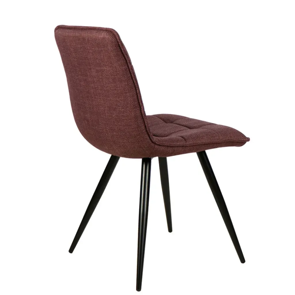Fabrique de Styles Chaise de salle à manger en tissu matelassé pourpre - Alize* Chaises