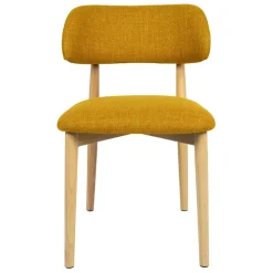 Fabrique de Styles Chaise de salle à manger en tissu et hévéa - Elsy* Chaises