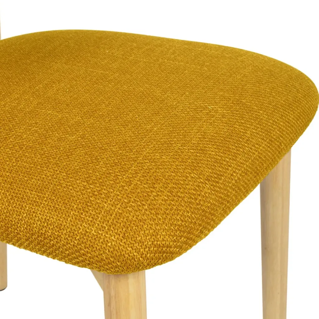 Fabrique de Styles Chaise de salle à manger en tissu et hévéa - Elsy* Chaises