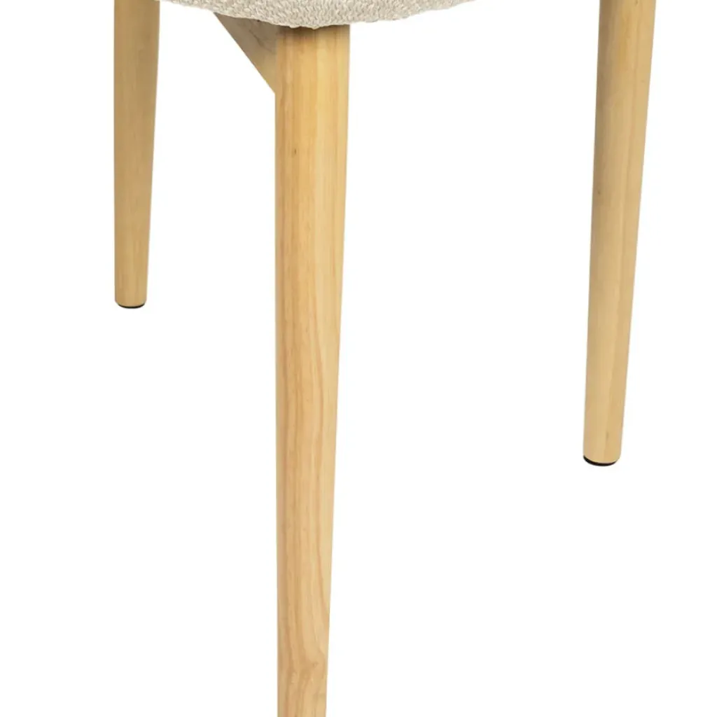 Fabrique de Styles Chaise de salle à manger en tissu beige et hévéa - Elsy* Chaises