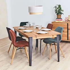 Fabrique de Styles Chaise salle à manger en tissu soft touch acajou - Keri* Chaises