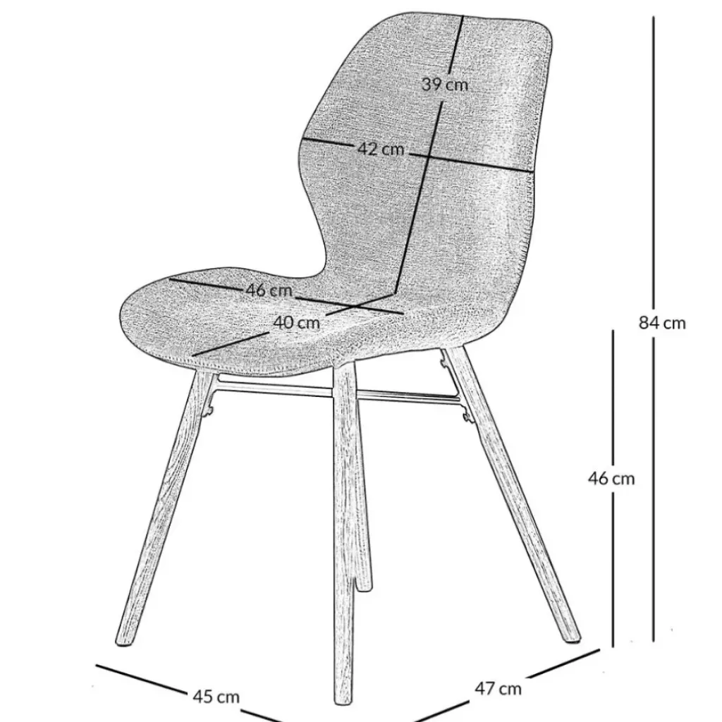 Fabrique de Styles Chaise salle à manger en tissu soft touch bouteillle - Keri* Chaises