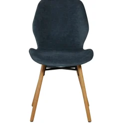 Fabrique de Styles Chaise salle à manger en tissu soft touch bleu foncé - Keri* Chaises