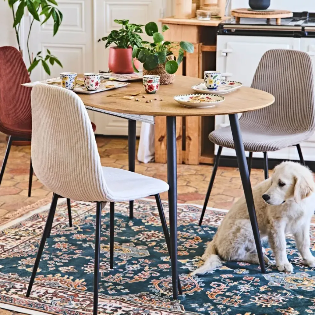 Fabrique de Styles Chaise salle à manger en velours côtelé - Scarlett* Chaises