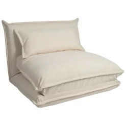 Fabrique de Styles Chauffeuse en tissu côtelé écru - Tessia* Fauteuils