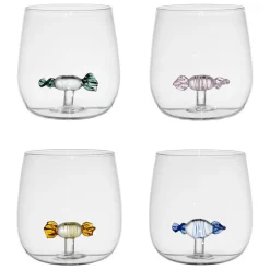 Fabrique de Styles Coffret de 4 gobelets bonbon en verre 40cl - Colorea* Verres À Eau Et Gobelets