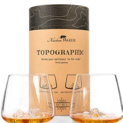 Fabrique de Styles Coffret de 2 verres Grand Canyon et Mont Matterhorn - Topographic* Verres À Alcool