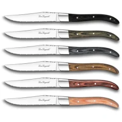 Fabrique de Styles Coffret kraft 6 couteaux steak coloris mixés - Royal Louis* Couverts