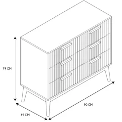Fabrique de Styles Commode 3 tiroirs en pin naturel - Kara* Commodes