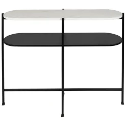 Fabrique de Styles Console avec étagère en marbre et fer blanc et noir 100x30xh80cm - Eskela* Consoles