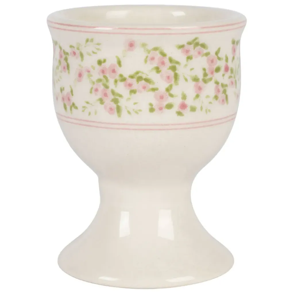 Fabrique de Styles Coquetier en faïence rose et vert d5 - Rose* Accessoires De Table