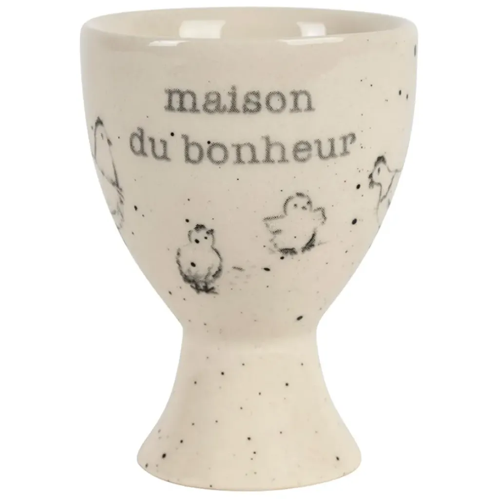 Fabrique de Styles Coquetier Maison du bonheur en grès moucheté - La Ferme* Accessoires De Table