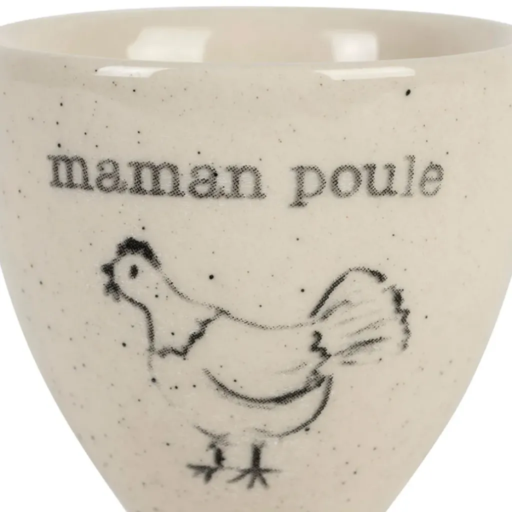 Fabrique de Styles Coquetier Maman poule en grès moucheté - La Ferme* Accessoires De Table