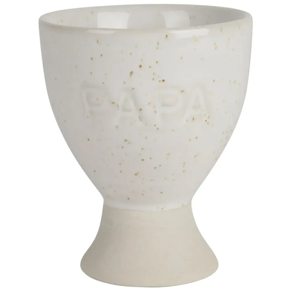 Fabrique de Styles Coquetier papa en grès écru moucheté* Accessoires De Table