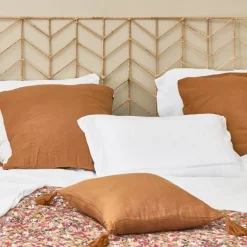 Fabrique de Styles Coussin avec pompons en gaze de coton 40x40cm - Gaia* Coussins Et Housses