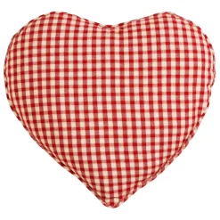 Fabrique de Styles Coussin coeur en coton à carreaux 40x35cm - Mamie* Coussins Et Housses