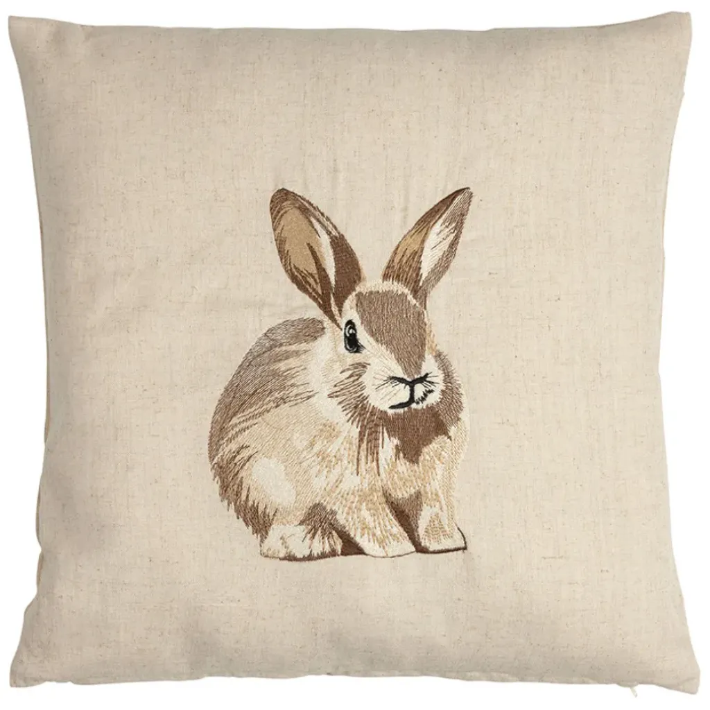 Fabrique de Styles Coussin en coton et lin naturel et brun 45x45cm - A la ferme* Coussins Et Housses