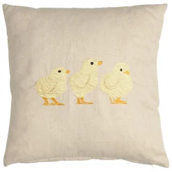 Fabrique de Styles Coussin en coton et lin naturel et jaune pale 45x45cm - A la ferme* Coussins Et Housses