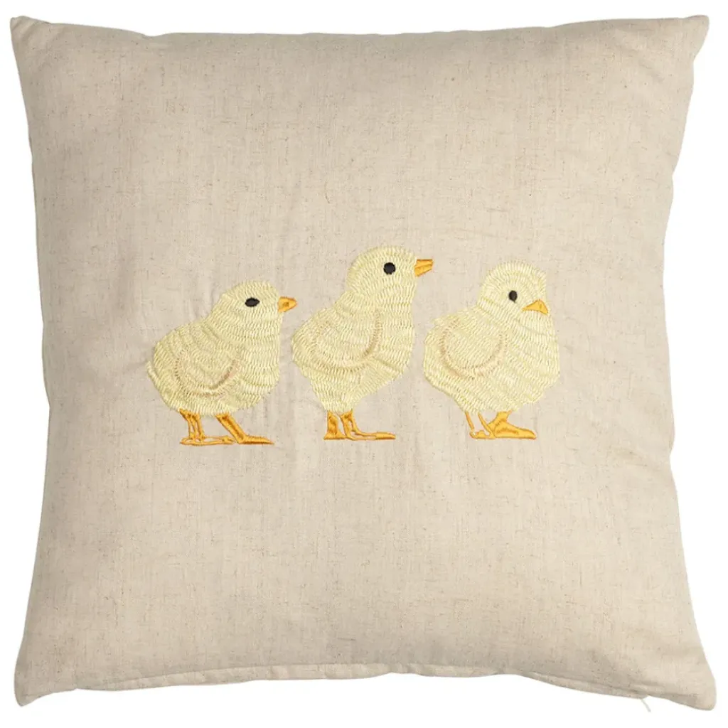 Fabrique de Styles Coussin en coton et lin naturel et jaune pale 45x45cm - A la ferme* Coussins Et Housses
