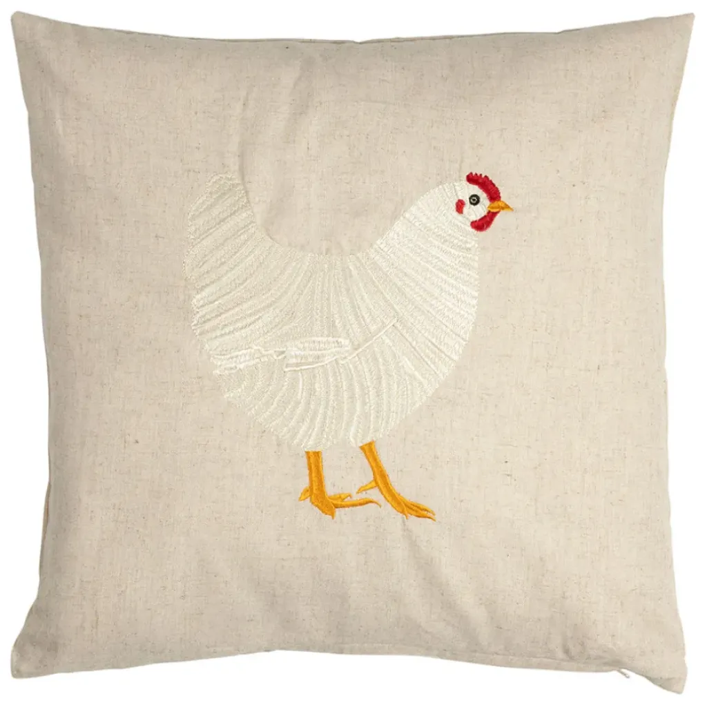 Fabrique de Styles Coussin en coton naturel et brun 45x45cm - A la ferme* Coussins Et Housses