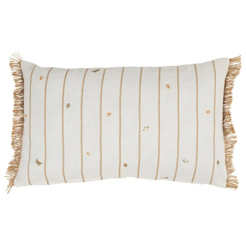 Fabrique de Styles Coussin en lin beige et blanc 30x50cm - Louise* Coussins Et Housses