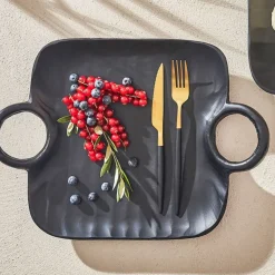 Fabrique de Styles Couteau en inox or et noir - barisa* Couverts