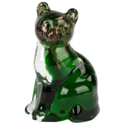 Fabrique de Styles Deco chat en verre vert et doré - Félin* Petits Objets Déco
