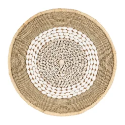 Fabrique de Styles Deco murale rosace en coquillage naturel et blanc - Cauri* Déco À Suspendre Et Adhésive