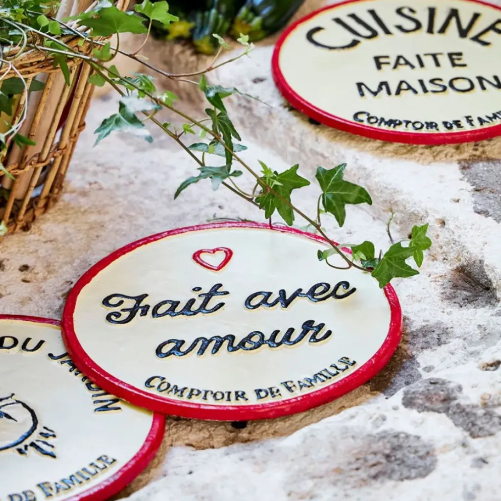 Fabrique de Styles Dessous de plat "fait avec amour" en fonte d24cm - Fontnel* Accessoires De Table