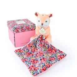 Fabrique de Styles Doudou Faon pantin avec mouchoir H12cm - Boh'Aime*Enfant Doudous Et Peluches