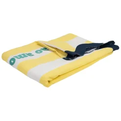 Fabrique de Styles Drap de plage en coton rayé jaune et bleu 170x85cm - Medi* Draps De Plage Et Foutas
